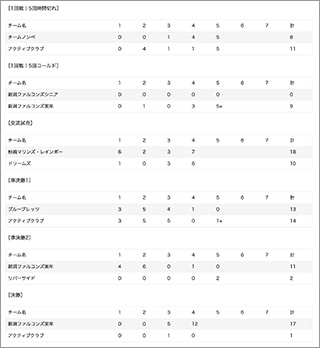 第19回市民総合体育祭ソフトボール大会結果