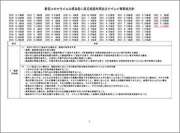 新型コロナウイルス感染症に係る施設利用及びイベント等実施方針